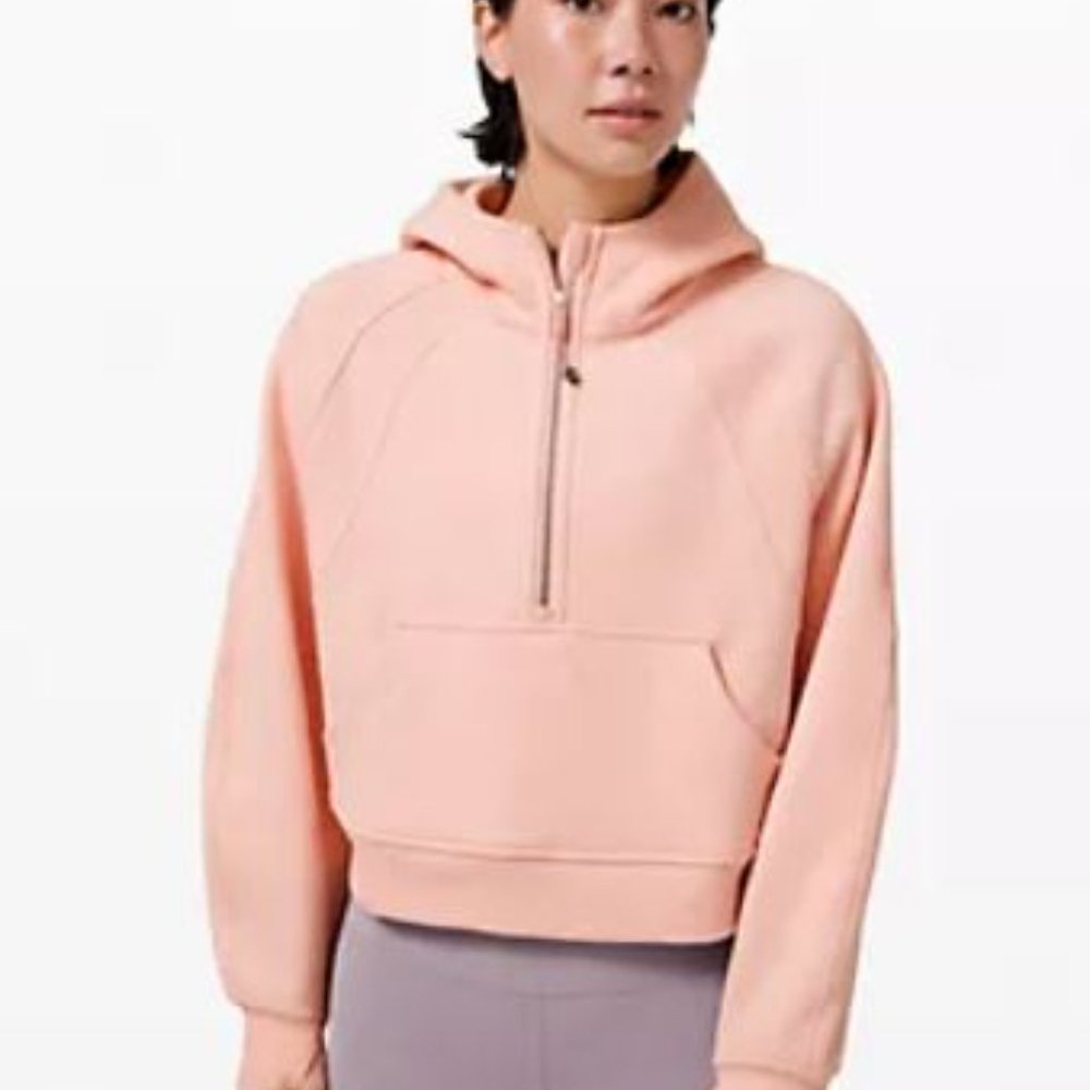 lululemon Scuba Oversized Half-Zip Hoodie - Pink Mist - size ML